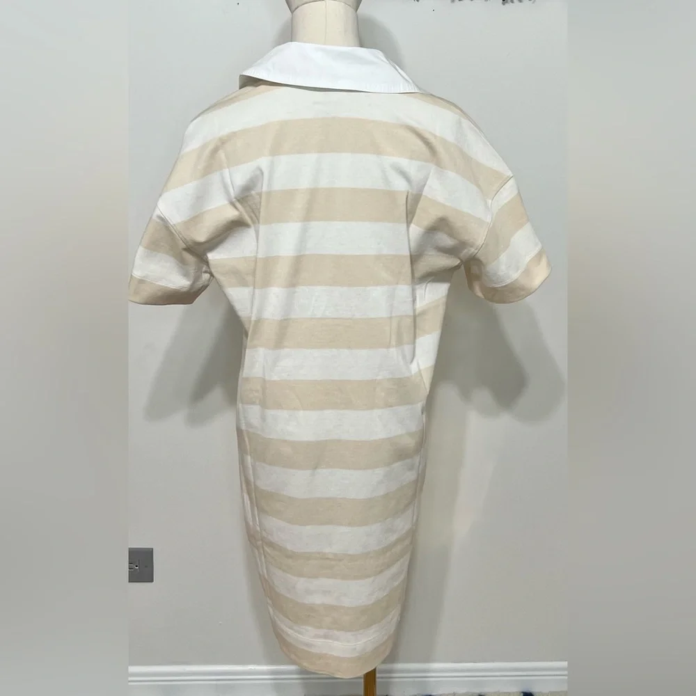 Everlane The Organic Cotton Polo Dress Striped Beige Size Small - Picture 6 of 12